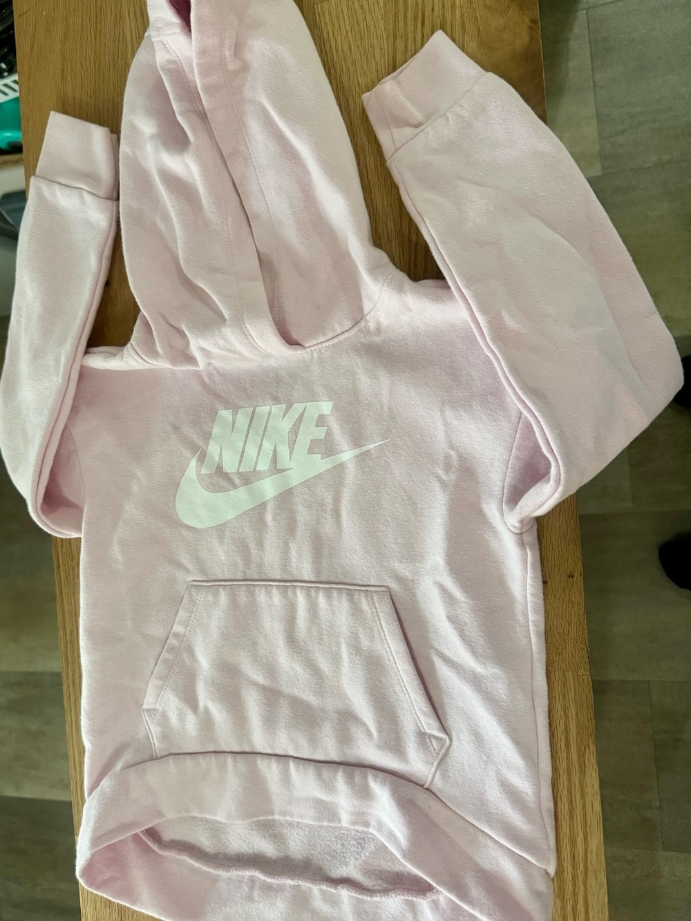 Nike Light Pink Pullover Hoodie with White Logo